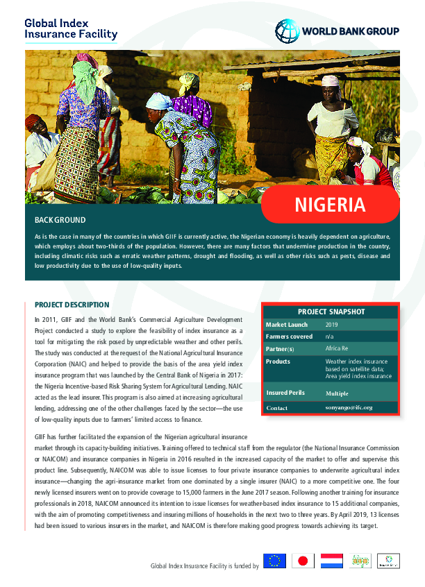 Giif Country Profile Nigeria Index Insurance Forum