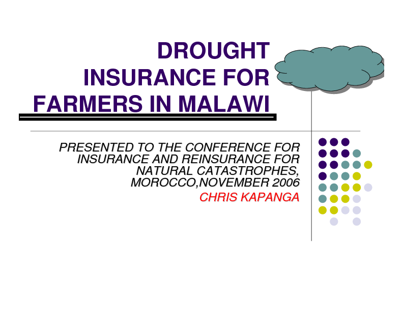Drought Insurance for Farmers in Malawi