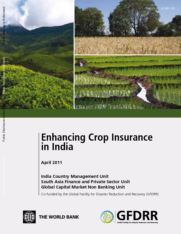 Enhancing Crop Insurance in India