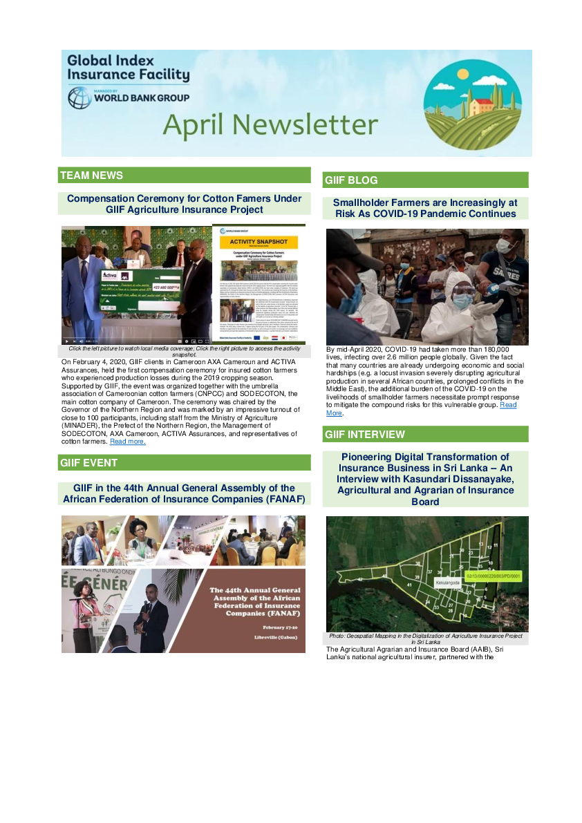 GIIF Newsletter - April 2020