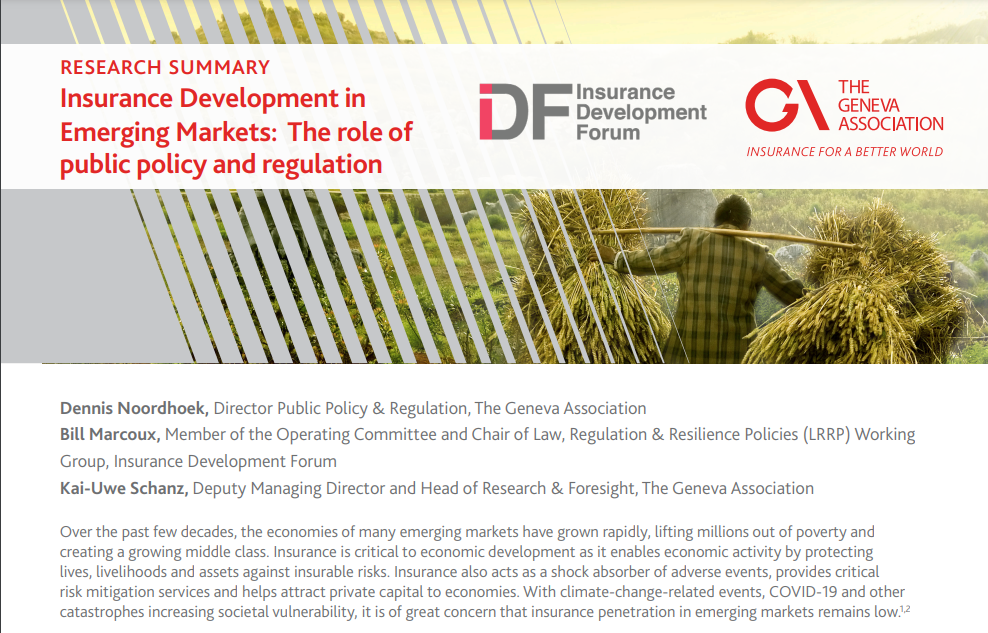 Insurance Development in Emerging Markets: The Role of Public Policy and Regulation