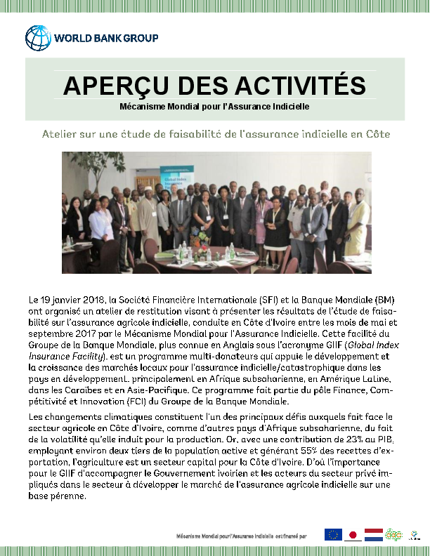 Feasibility Study on Index Insurance in Côte d’Ivoire