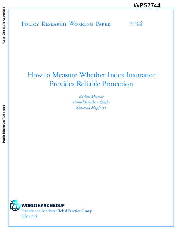 How to Measure Whether Index Insurance Provides Reliable Protection
