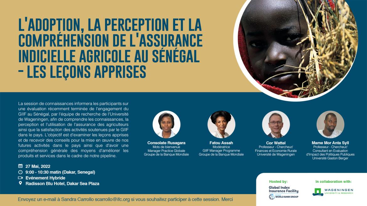 L'adoption, la perception et la compréhension de l'assurance indicielle agricole au Sénégal 