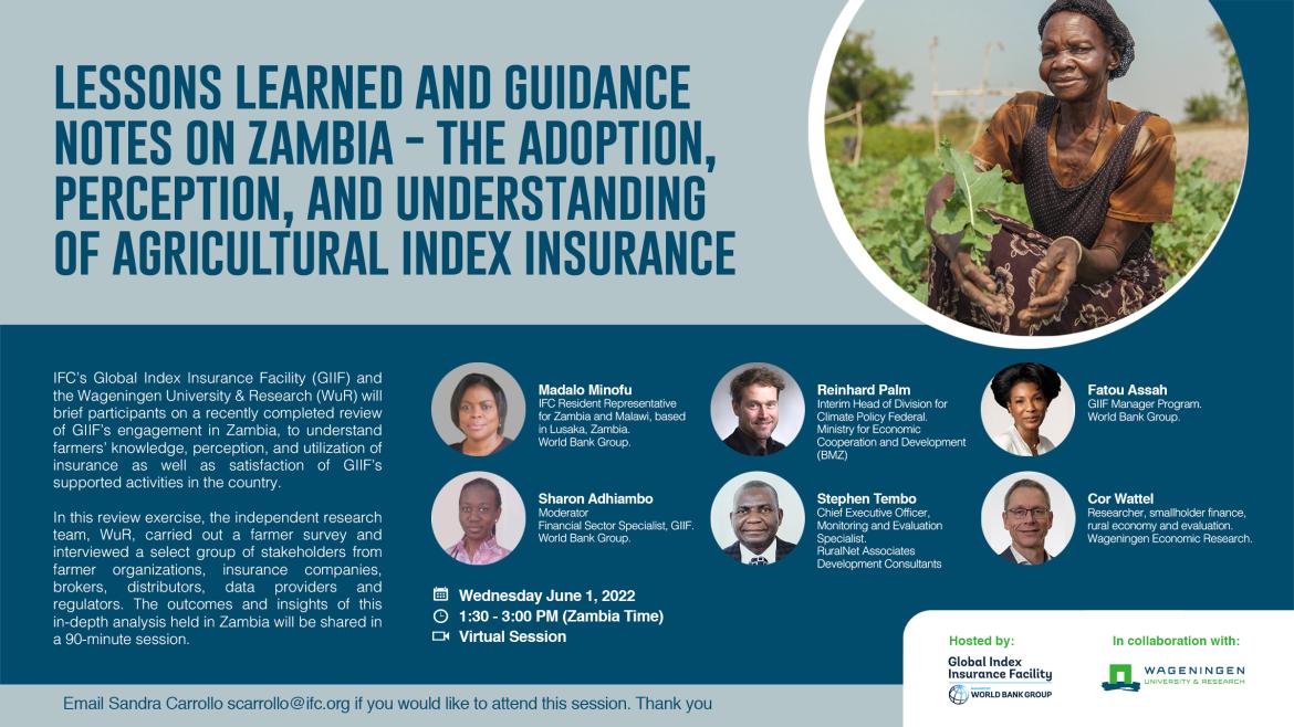 Lessons learned and Guidance Notes on Zambia - the Adoption, Perception, and Understanding of Agricultural Index Insurance