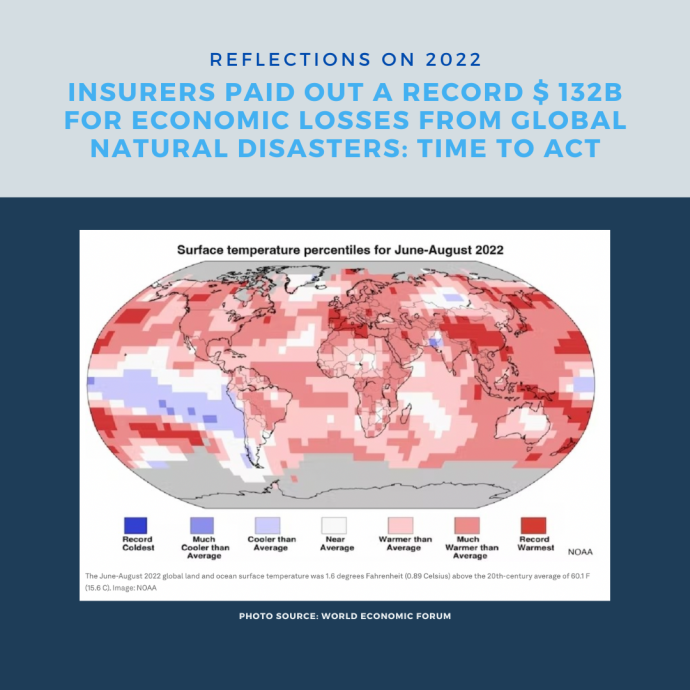 Insurers paid out a record $ 132 Billion for economic losses from global natural disasters: time to act
