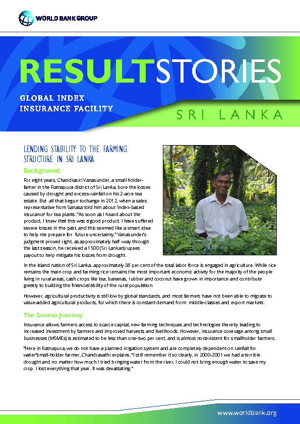Lending Stability to the Farming Structure in Sri Lanka  