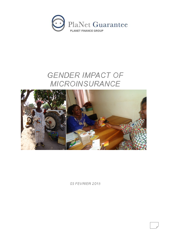 Gender Impact of MicroInsurance
