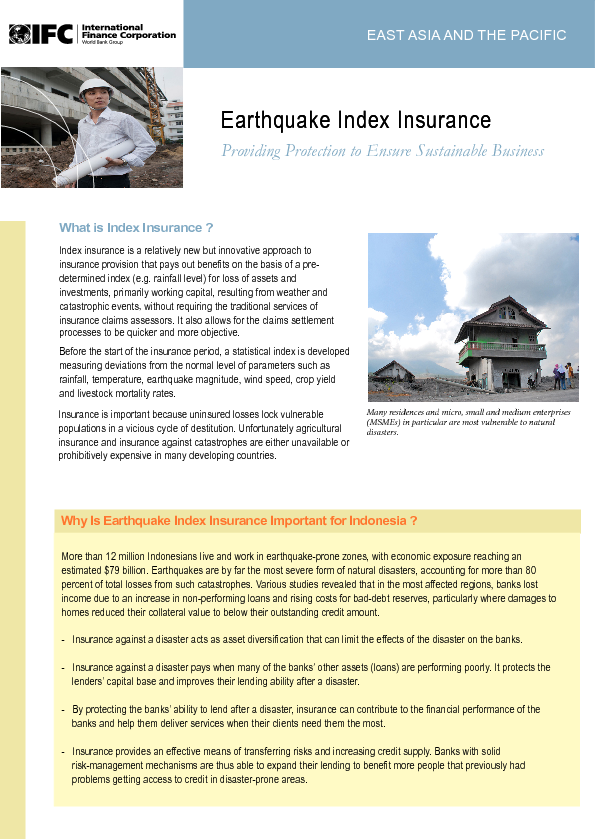 Earthquake Index Insurance