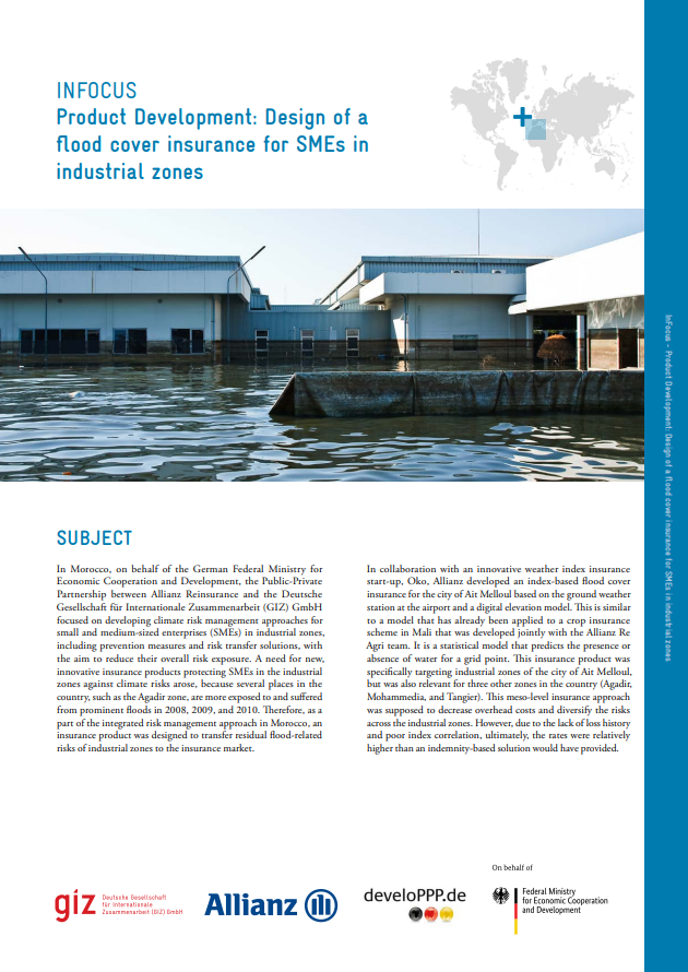 Product Development: Design of a flood cover insurance for SMEs in industrial zones