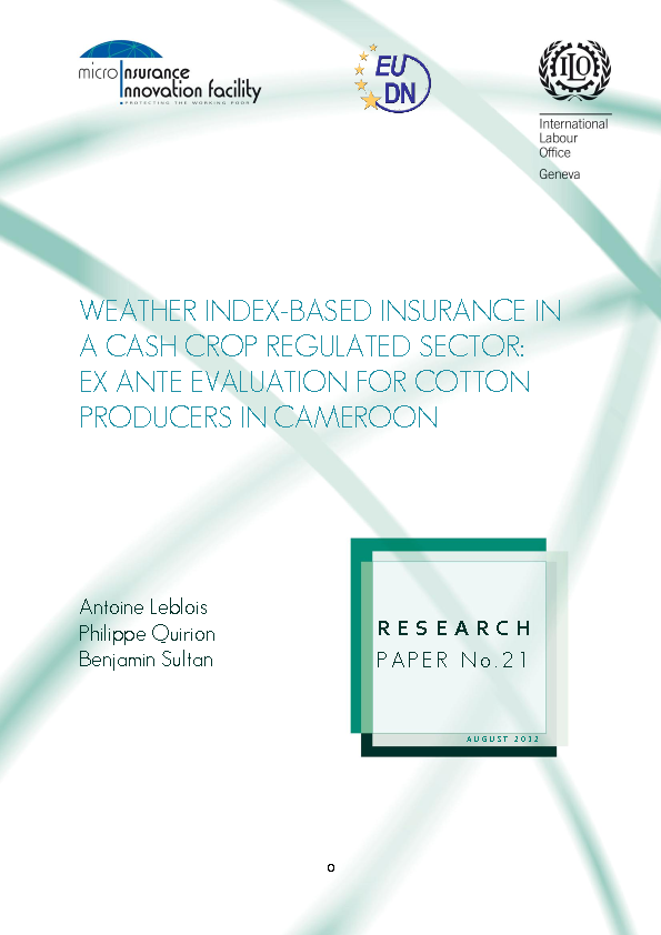 Weather Index-Based Insurance in a Cash Crop Regulated Sector: Ex Ante Evaluation for Cottom Producers in Cameroon