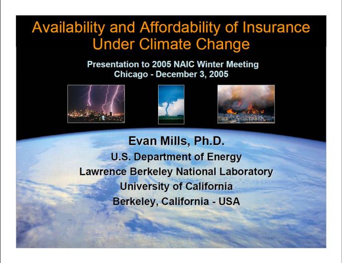 Availability and Affordability of Insurance Under Climate Change